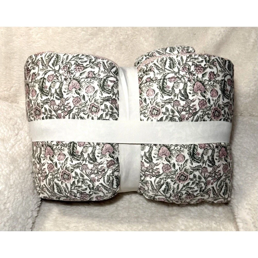 3pc Full/Queen Reversible Floral Comforter Set Pink/Green - Threshold designed